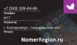 Кто звонил с 3432286466 - регион и оператор